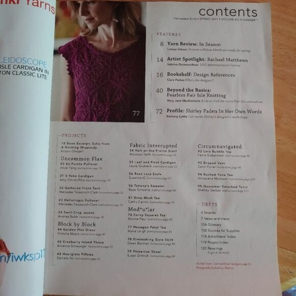 Spring 2011 Interweave Knits magazine22 knitting patterns - Picture 3 of 6